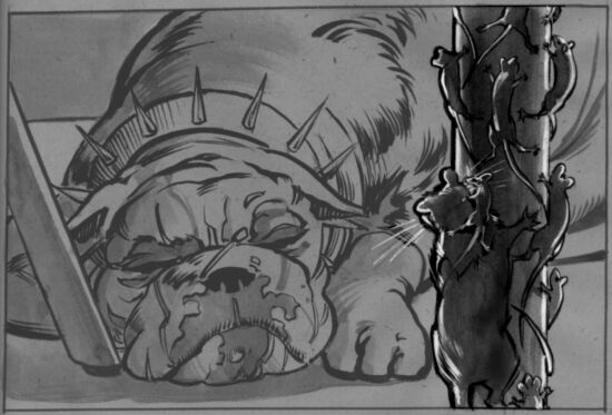 Many mice and rats scaled downward to the floor (Copyright 2002 Cutter Hays)