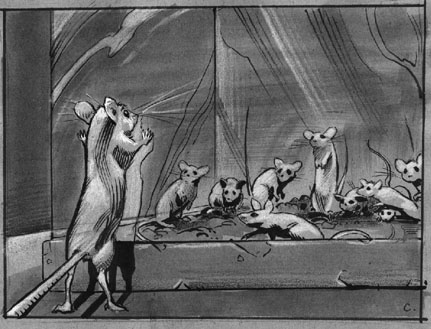 The MouseKnight chirped loudly in the secret mouse-language... (Copyright 2002 Cutter Hays)