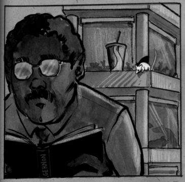 Lost in a book (Copyright 2002 Cutter Hays)